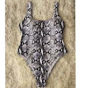 Animal print one piece bathing suit